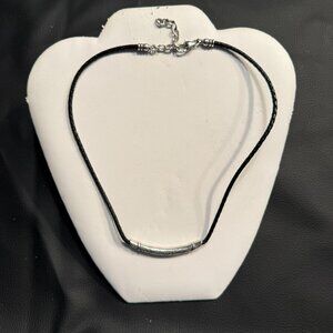 Brighton 16" Leather/Silver Necklace and Earrings